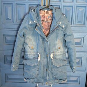 D2 NO BRAND Long Jean Jacket w/ Hoodie